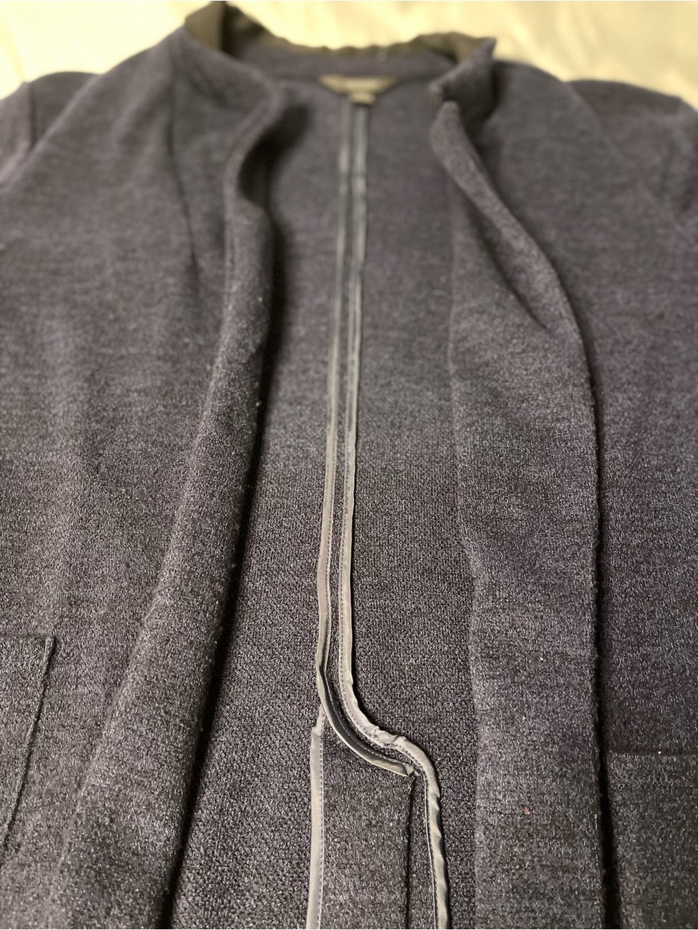 Simply Vera - Vera Wang Navy Open-Front Knit Sweater - Picture 2 of 15